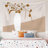 Lofaris White Vase Floral Still Life Art Decor Wall Tapestry